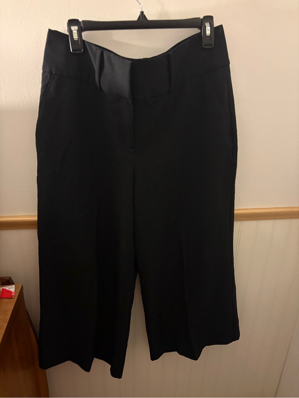 Lane Bryant Black Cropped Wide Leg Pants Culottes Size 12
